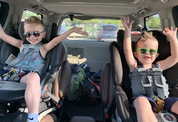 Alisa's kids singing "YMCA" in the car
