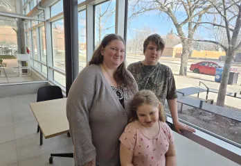 Shanda and her children at the Y