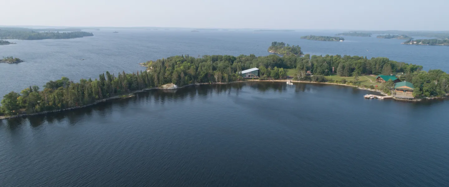 overhead view of Camp Stephens island