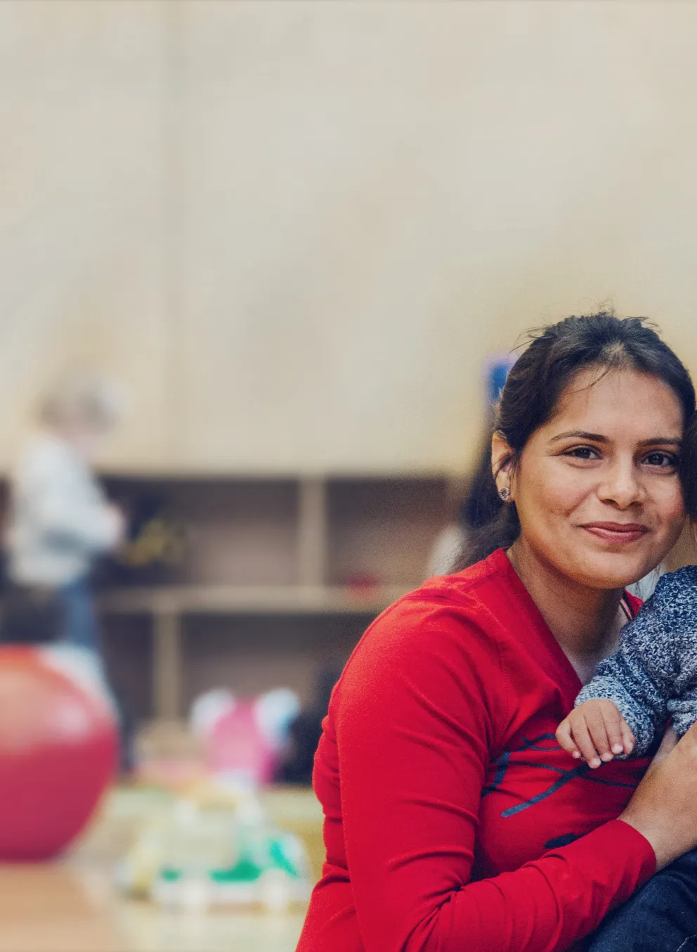 Woman with Toddler in Gym