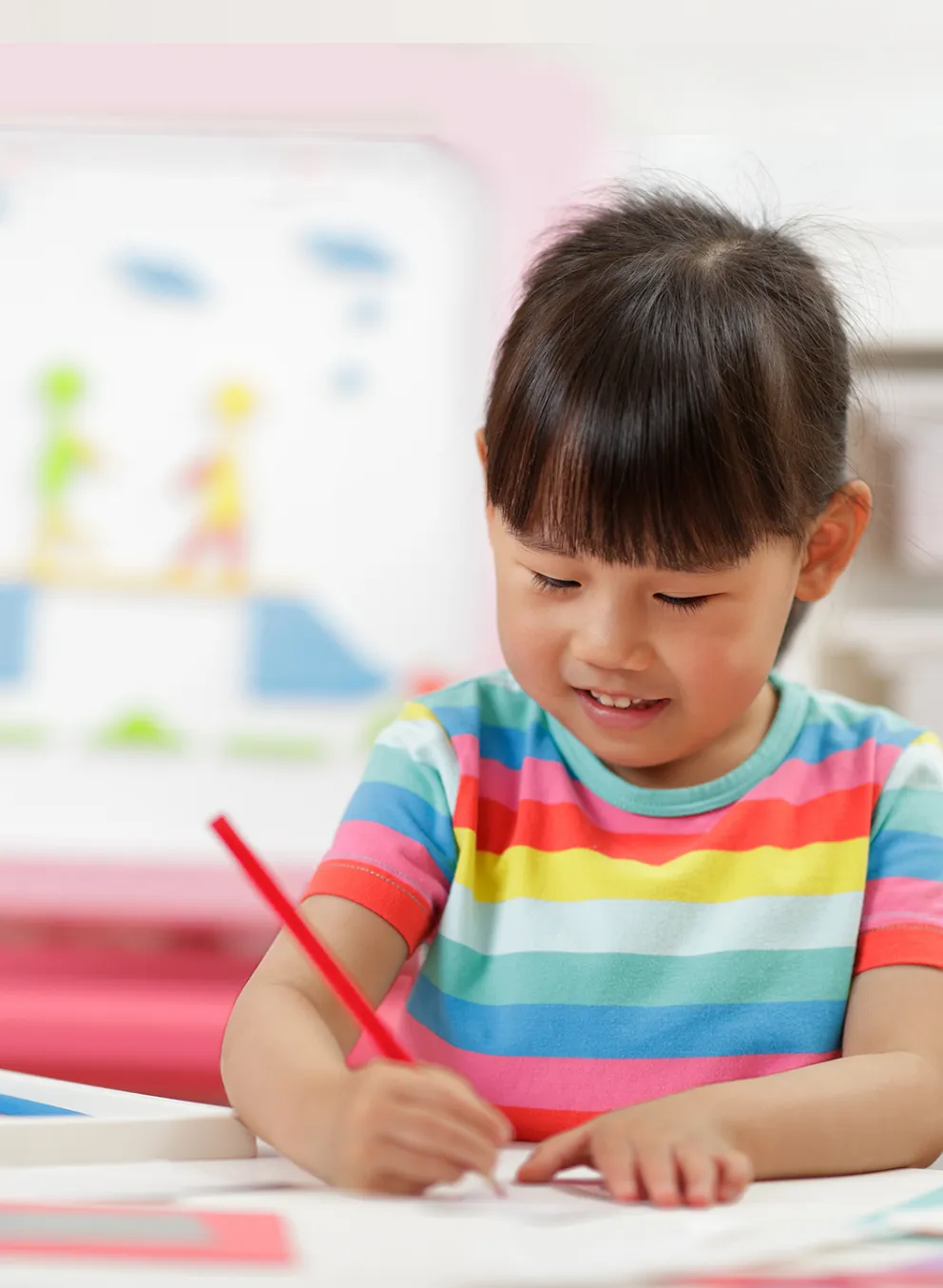 image of asian girl colouring