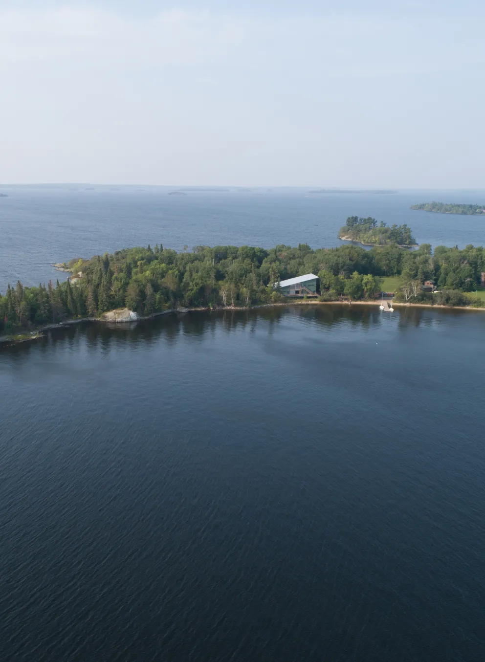 overhead view of Camp Stephens island