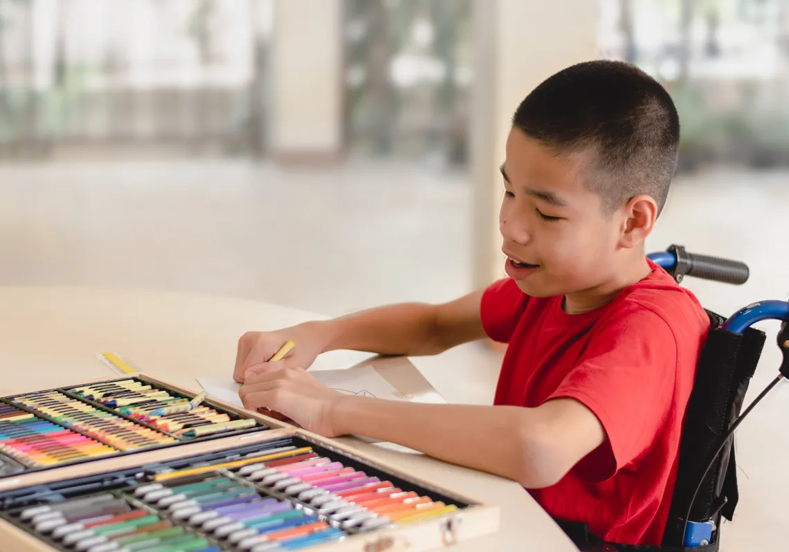 Teen in Wheelchair Drawing