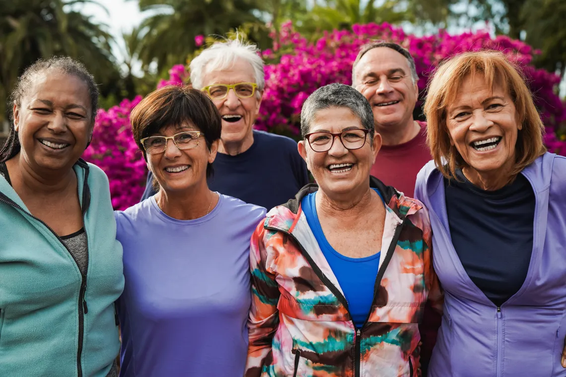 Smiling group of mature adults