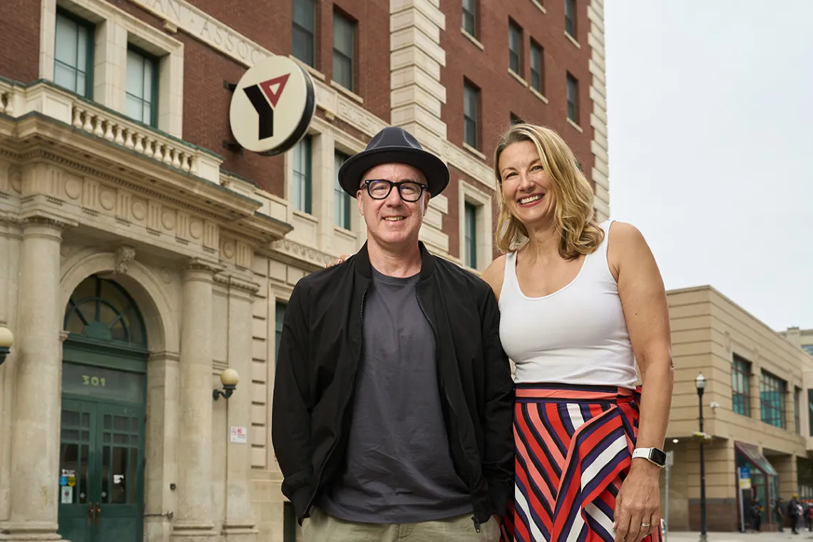 Heart of the City Co-chairs, Ace Burpee and Kristie Pearson, outside the historic Downtown Y