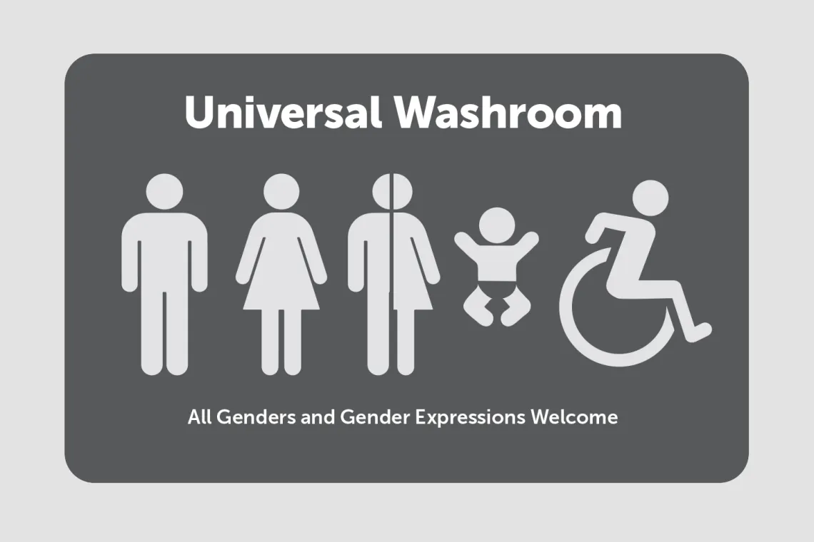 Image of signage for Universal Washroom