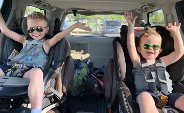 Alisa's kids singing "YMCA" in the car