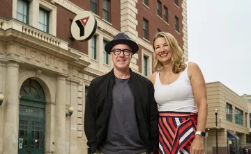 Heart of the City Co-chairs, Ace Burpee and Kristie Pearson, outside the historic Downtown Y