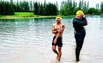 Fidey Pacay competes in his first triathlon after learning to swim at the Y